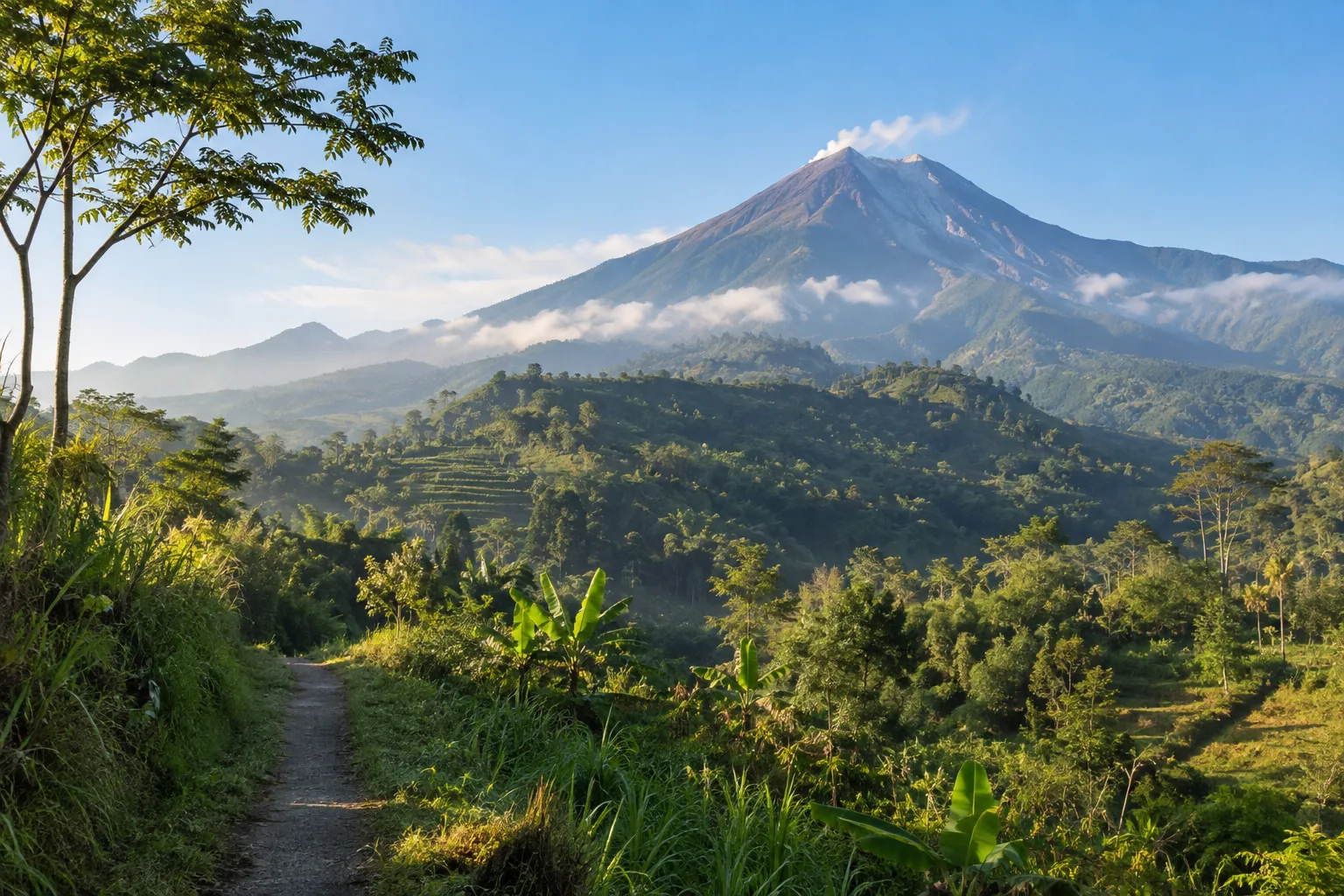 Mount Merapi landscape near Yogyakarta